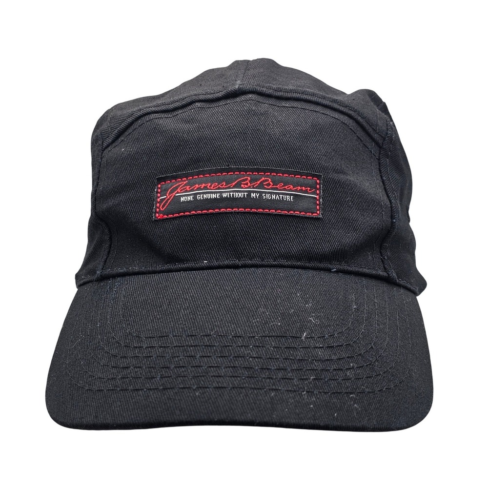 Jim Beam James B Beam 5 Panel Signature Hat Black Cotton Chino Strapback Cap